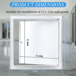 Gisafai 12 x 12 Inch Aluminum Access Panel for Drywall – Lightweight, Rust‑Resistant Wall & Ceiling Access Door for Plumbing, Electrical & HVAC (White)