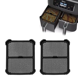 XPEX Pack of 2 Hot Air Fryer Accessories, Splash Guard for Ninja Hot Air Fryer, Double Stack for AF400EU, AF400EUCP, AF451EU Hot Air Fryer, Splash Guard, Air Fryer Accessories, Reusable, black