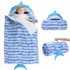Thick Shark Toddler Nap Mat with Pillow for Boys - Lightweight & Portable Toddler Sleeping Bag for Kids Aged 1~5 Daycare Preschool Travel