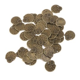 TEHAUX 50pcs Vintage Bronze Metal Steampunk Gears Charms for Jewelry Making Clock Watch Wheel Craft Accessories for Scrapbooking Necklaces and Cosplay Projects