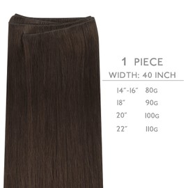 WENNALIFE Real Hair Weft Extensions, 45 cm, 90 g, Light Dark Brown Wefts, Real Hair for Sewing, Real Hair Extensions, Wefts, Real Hair Wefts, Real Hair, Sew-In Hair Extensions
