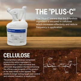 Bifenthrin-Plus-C Insecticide (1 Gal) - Roach Killer Indoor Infestation, Termite Treatment, Ant Control & Wasp Spray - Home Defense Pest Control, Residential, Commercial, and Industrial Use