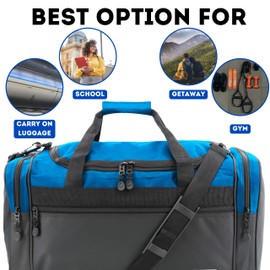 J World New York 24 Inch Copper Sport Duffel Bag, Blue/Black, One Size