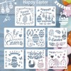 BUZIFU Easter Stencils Templates, 8 Pcs Plastic Drawing Painting Stencils