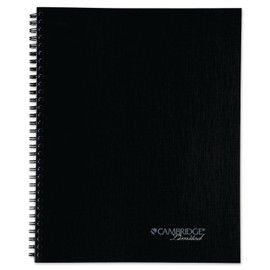 Cambridge Business Notebook, Action Planner, Legal Ruled Paper, 8-1/2" x 11", 80 Sheets, Flexible Soft Touch Cover, Wirebound, Gray (06064)