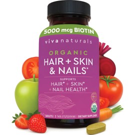 Viva Naturals Biotina 5000mcg Vitaminas Orgnicas Para Pelo                                                                                            