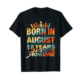 August 2004 18 Years Old 18th Birthday Gifts Candle Graphic T-Shirt