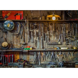 Yeele 8x6ft Vintage Tools Workshop Shed Background for Photography Repair Maintenance Shop Backdrop Wrench Plier Toolbox Photo Booth Shoot Vinyl Studio Props