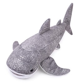 RLOMUTE 16.7 Inch Grey Whale Shark Plush Toy Sea Animals Realistic Animal Toy Cushion Cuddly Companion Bedroom Home Decoration Collector's Gift for Children Boys Girls