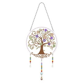 5D DIY Tree of Life Hanging Sun Catcher Diamond Painting Kit Crystal Rhinestone Acrylic Decoration Approx 18.5cm x 19cm