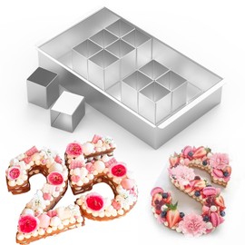 Large Number Baking Moulds, DIY Baking Mould, Numbers and Letters, Adjustable Numbers Baking Mould, Non-Stick Baking Mould, Rectangular, Aluminium Baking Mould Numbers for Birthday Wedding Party, 31.7