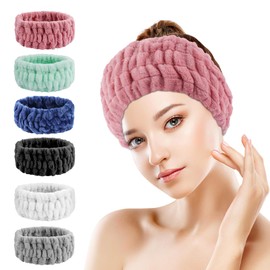 Khrgovd 6PCS Spa Headband for Women – Soft Terry Cloth Hairband for Facial Makeup, Face Washing, Masking, Showering, and Spa Treatments (Multiple colors)