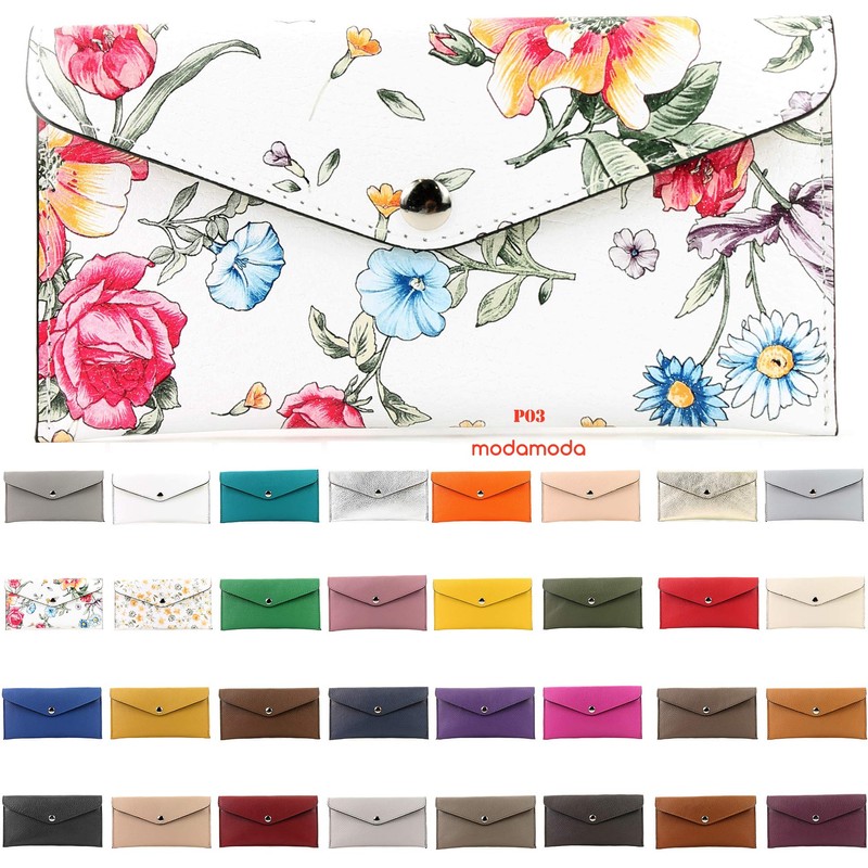 modamoda de - P03 Italian Women's Wallet Real Leather Long,