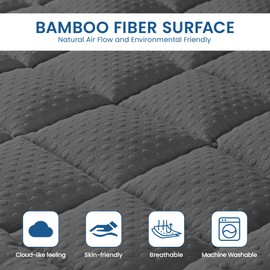 Pillow Top Mattress Topper Twin Size, AprLeaf 3 Inch Dual Layer Mattress Topper, 1 Inch Cooling Pillow Topper and 2 Inch Gel Memory Foam Mattress Topper for Back Pain