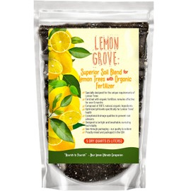 Organic Lemon Tree Potting Soil Mix - Germination, Growth & Repotting – Chunky, Well-Draining Soil for House Plants, Indoor & Outdoor, Houseplant Dirt Planting, 6+Month Citrus Fertilizer (5 Quart)