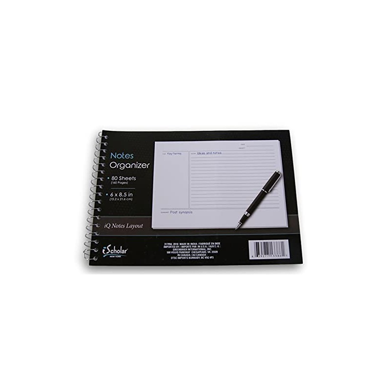 iQ Notes Organizer Tablet - Spiral Bound - 80 Sheets