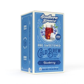 Southern Breeze Blueberry Cold Brew Sweet Tea Blueberry Iced Tea with Black Tea and Zero Carbs Zero Sugar, 20 Individually Wrapped Tea Bags
