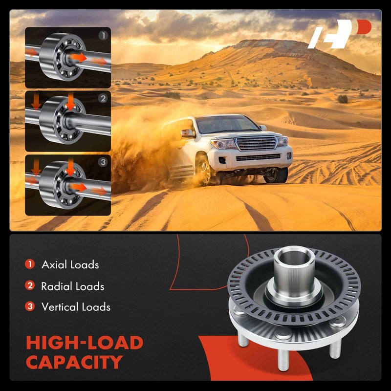 A-Premium Front Wheel Bearing and Hub Assembly with 6-Lug Compatible