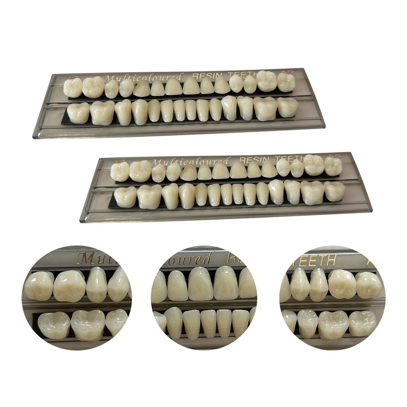 56 Pieces False Teeth Resin for Upper and Lower Dentures,