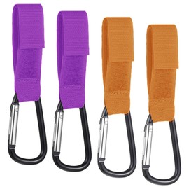 SUBTAVIK 4 Pack Buggy Clips Pram Clips for Bags Purple & Orange Aluminium