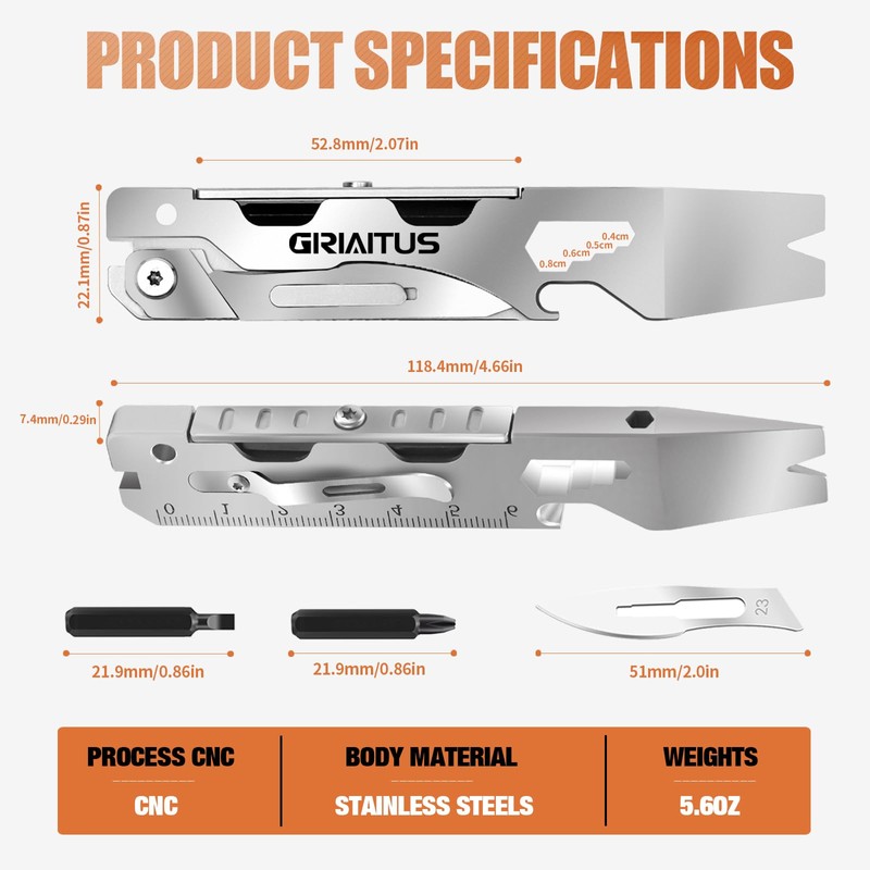 Multitool Pry Tool EDC Pocket Pry Bar with Multitool Bottle