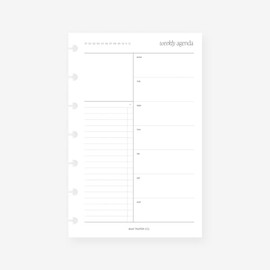 Mini Happy Planner Undated Weekly No.11 Week on One Page with List Planner Insert Agenda Refill for 7-Discs Notebook 4.6 x 7