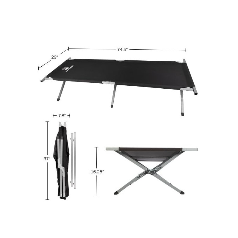 Wakeman Camping Cot - Portable Folding Bed with Carry Bag