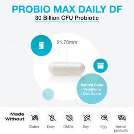 XYMOGEN ProbioMax Daily 30B - Vegetarian, Dairy & Gluten Free Probiotics for Digestive Health - Women's & Men's Probiotic Nutritional Supplements - Formerly ProbioMax Daily DF (60 Capsules)