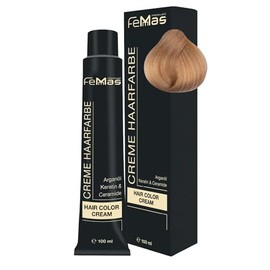 FemMas Haarfarbe Hell Lichtblond Schokolade 10.99 I Professionelle Creme Haarfarbe mit Arganöl, Keratin & Ceramiden I dauerthafte Haarfärbung oder Tönung für strahlende Farbergebnisse I 100 ml