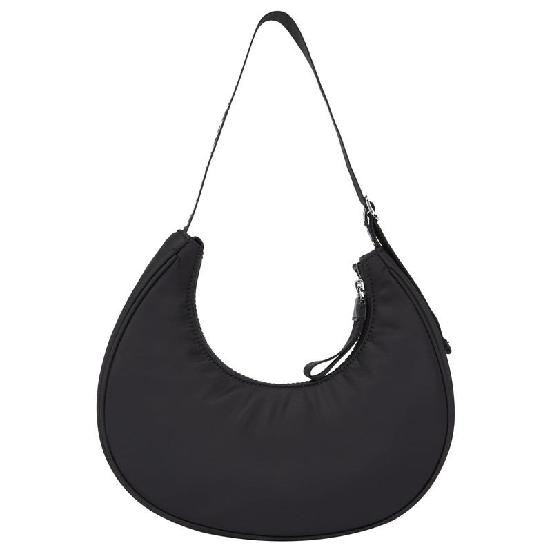 KARL LAGERFELD JEANS Women's Essential Nylon Moon Bag, black