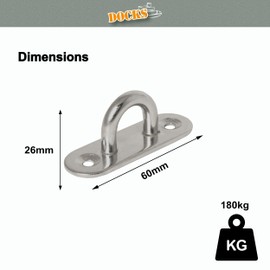 Docks GMAR29 Padeyes Stainless Steel Centre Distance 17 mm Diameter 60 x 20 mm Pack of 2