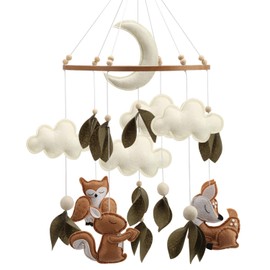 Woodland Animals Baby Mobile Handmade Forest Nursery Mobile Squirrel Owl Deer Woodland Crib Mobile