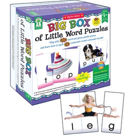 Key Education Big Box of Little Word Puzzles—Educational Game for PreK-2nd Grade Readers, Sight Word Reading Practice With Word and Photo Puzzle Pieces (120 pc) (840016) ,3.0 inches tall