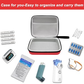 Klawdsky Carrying Case for Portable Nebulizer, Travel Medical Bag, Hard Emergency Medical Bag for Inhaler Spacer Case for Adults(Bag Only)