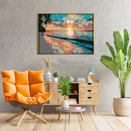 BUTMUOE Paint by Numbers Kit for Adults with Frame, DIY Acrylic Oil Painting Kits for Kids and Adults Beginner on Canvas for Gift Home Wall Decor 10.24 x 14.17 Inch