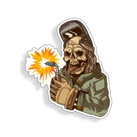 Real Sticky Skull Welder Sticker Hard Hat Helmet Tool Box Toolbox Car Window Bumper US Decal