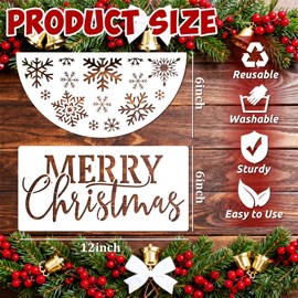18 PCS Christmas Stencils for Painting On Wood Merry Xmas Stencil Welcome Let It Snow Holiday Doormat Drawing Templates DIY Crafts Cutouts Sign Door Mats Porch Hanger Wreath Home Decor Supplies Winter