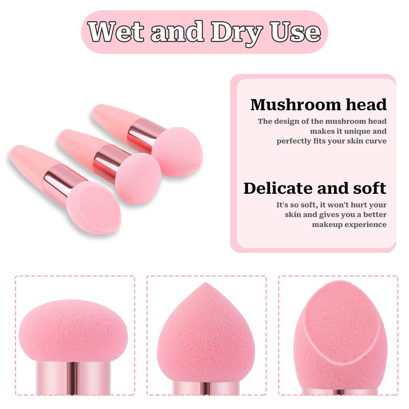 3Pcs Makeup Sponge Facial Foundation Sponge Professional Makeup Blending Sponge