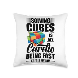 Speedcubing Speedcuber Cubing Speedsolving Accessories Cubes Throw Pillow