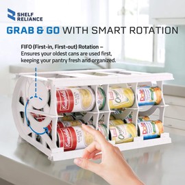Shelf Reliance Cansolidator Pantry - 1-Pack Can Organizer for Pantry, Stackable Soda Can Storage for Kitchen, Holds 40 Cans of Food or Soda