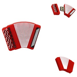 USB Flash Drives 16GB - USB Drive - Flash Drive Music - Accordion Jump Drive (Scarlet Accordion)