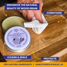 Beeswax Furniture Polish & Conditioner for Wood (Lavender 3.4 Fl Oz) Enhances the Natural Beauty of Oak Pine Beech & More Seals & Protects for a Perfect Finish Bees Wax Polish Protects & Enhances