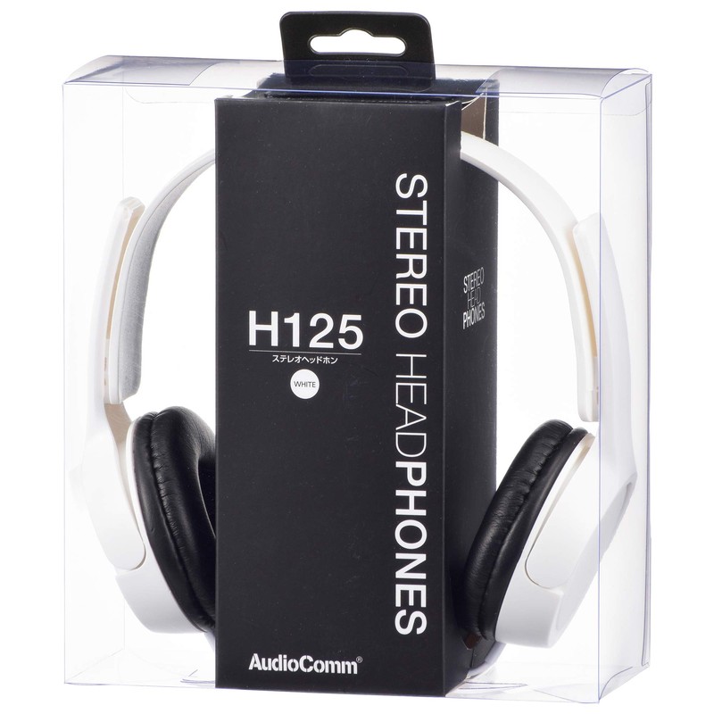 OHM Electric AudioComm Stereo Headphones H125 White HP-H125N-W 03-2280 OHM