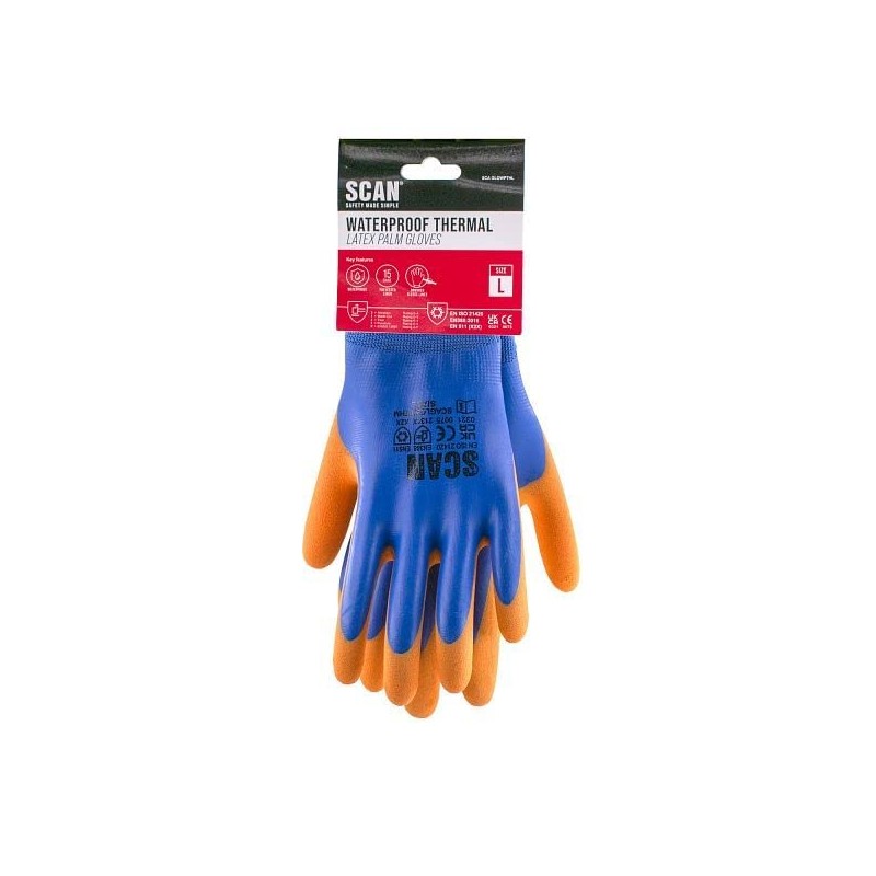 Scan SCAGLOWPTHXX Thermal Waterproof Latex Gloves - Size XXL