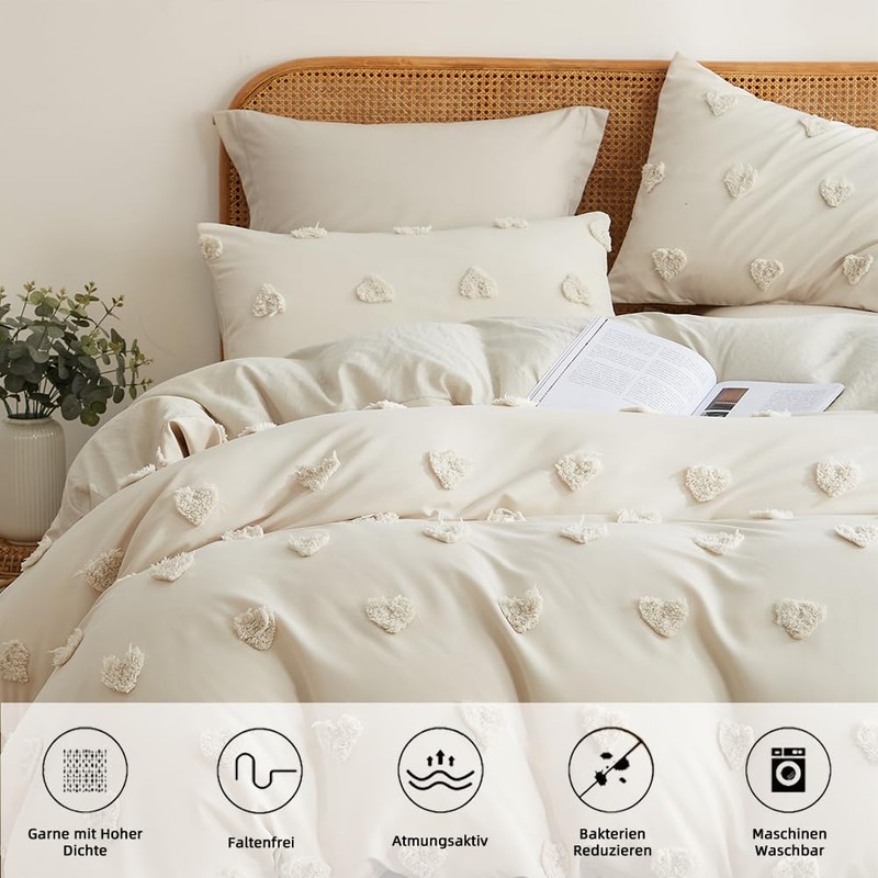 Freyamy Beige Bed Linen 135 x 200 cm 2-Piece Bohemian