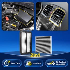 Cabin Engine Air Filter Kit for 2022-25 Tucson/Santa Cruz, 2021-25 Santa Fe, 2020-25 Sonata, 2021-25 K5/Sorento, 2023-25 Sportage