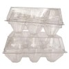 Clear Plastic Tri-Fold Split 6-Egg Carton - 35 Pack