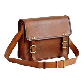 13" Leather Messenger Bag Laptop case Office Briefcase Gift for Men Computer Distressed Shoulder Bag