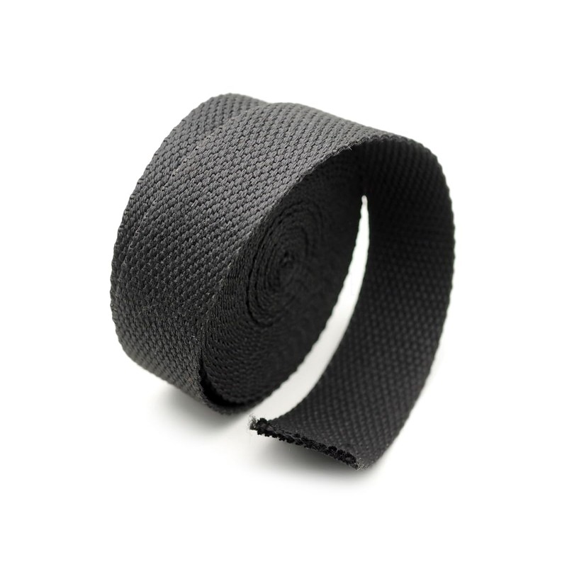 CRAFTMEMORE Black Webbing, Natural Cotton Webbing, Ribbon for Arts &