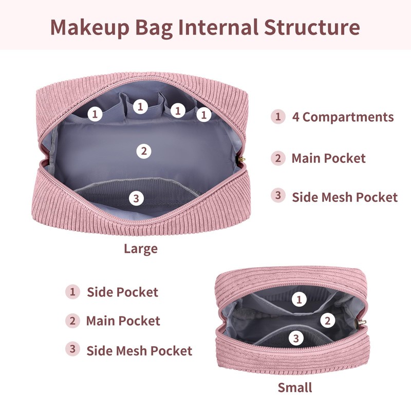 MAGEFY Makeup Bag，2 Pcs Initial Cute Makeup Bag for Purse